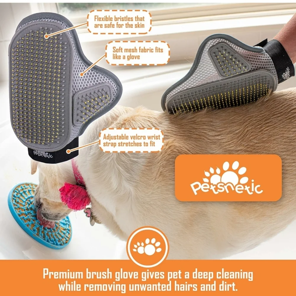 Dog Lick Mat + Dog Brush Set,